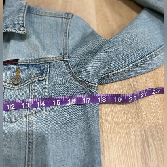 Polo Jeans Co Ralph Lauren Black Label Distressed Light Blue Denim Jacket Size S - Picture 8 of 8